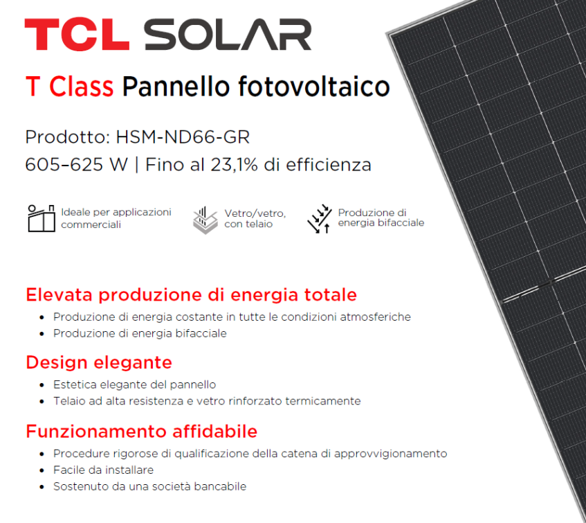 TCL SOLAR HSM-ND66-GR 605-625